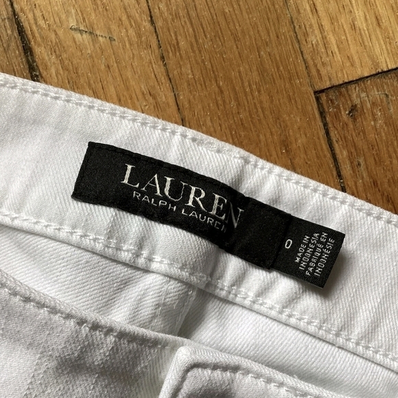 Lauren Ralph Lauren Ladies Size 0 (26-29) Solid White Denim Jeans,Cotton,MINT - Picture 4 of 4